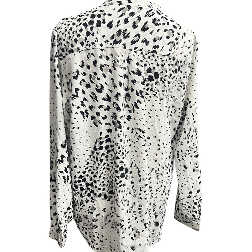 🩷 3/$20 Hilary Radley Large Women's Black and White Printed Top - Picture 4 of 9